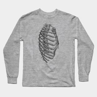 Rib Cage Diagram - Vintage Anatomy Long Sleeve T-Shirt